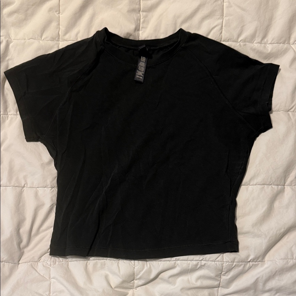 SKIMS Black Short Sleeve Tee